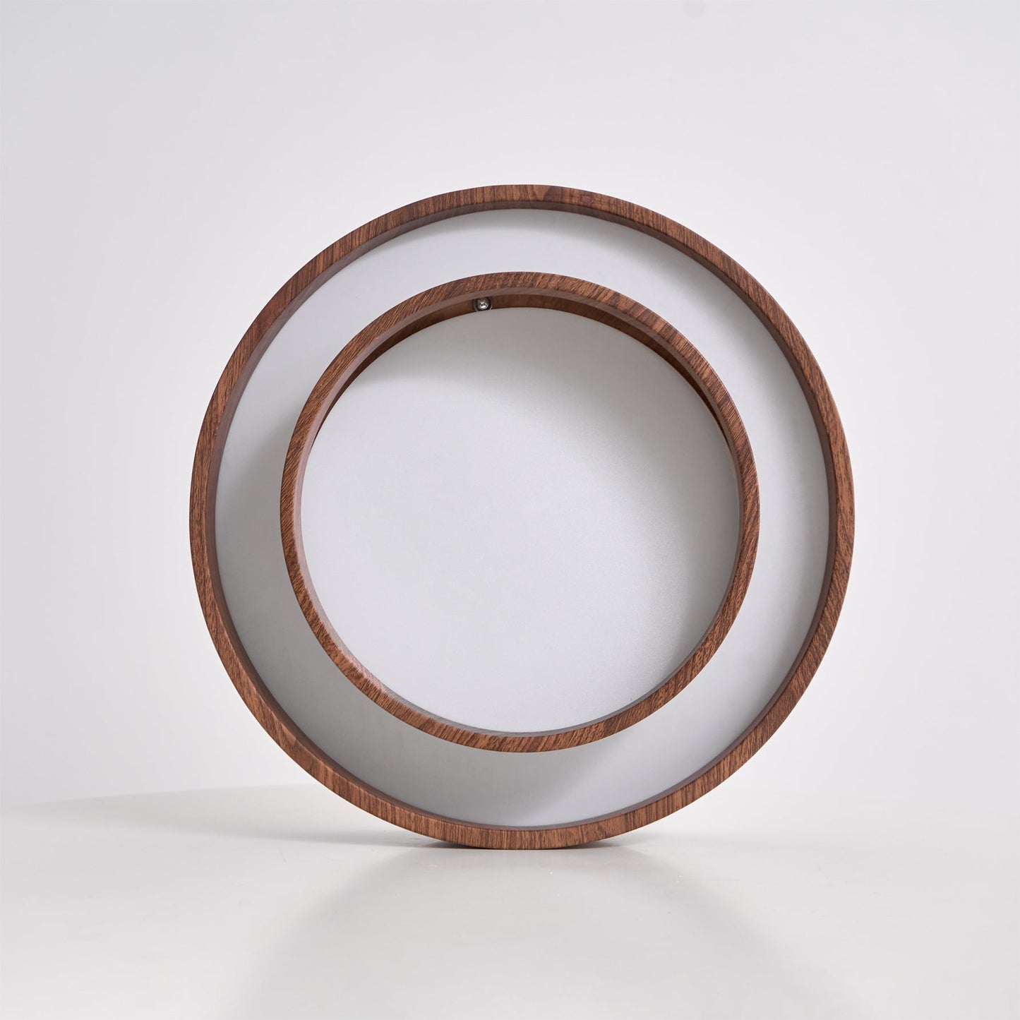 Modern Round Ceiling Light in Walnut Effect | Flush Mount LED Ceiling Lamp