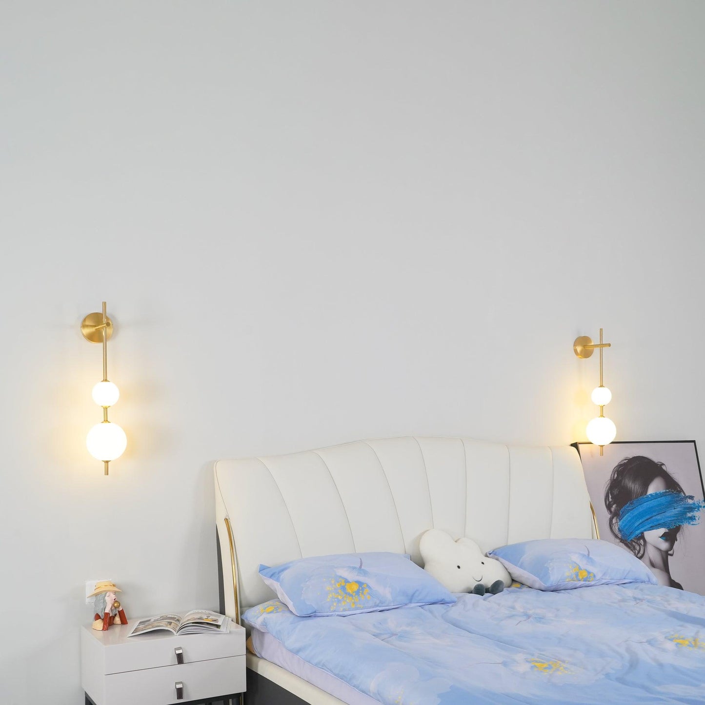 Modern Wall Lamp | Vertical Glass Globe Sconce for Bedroom