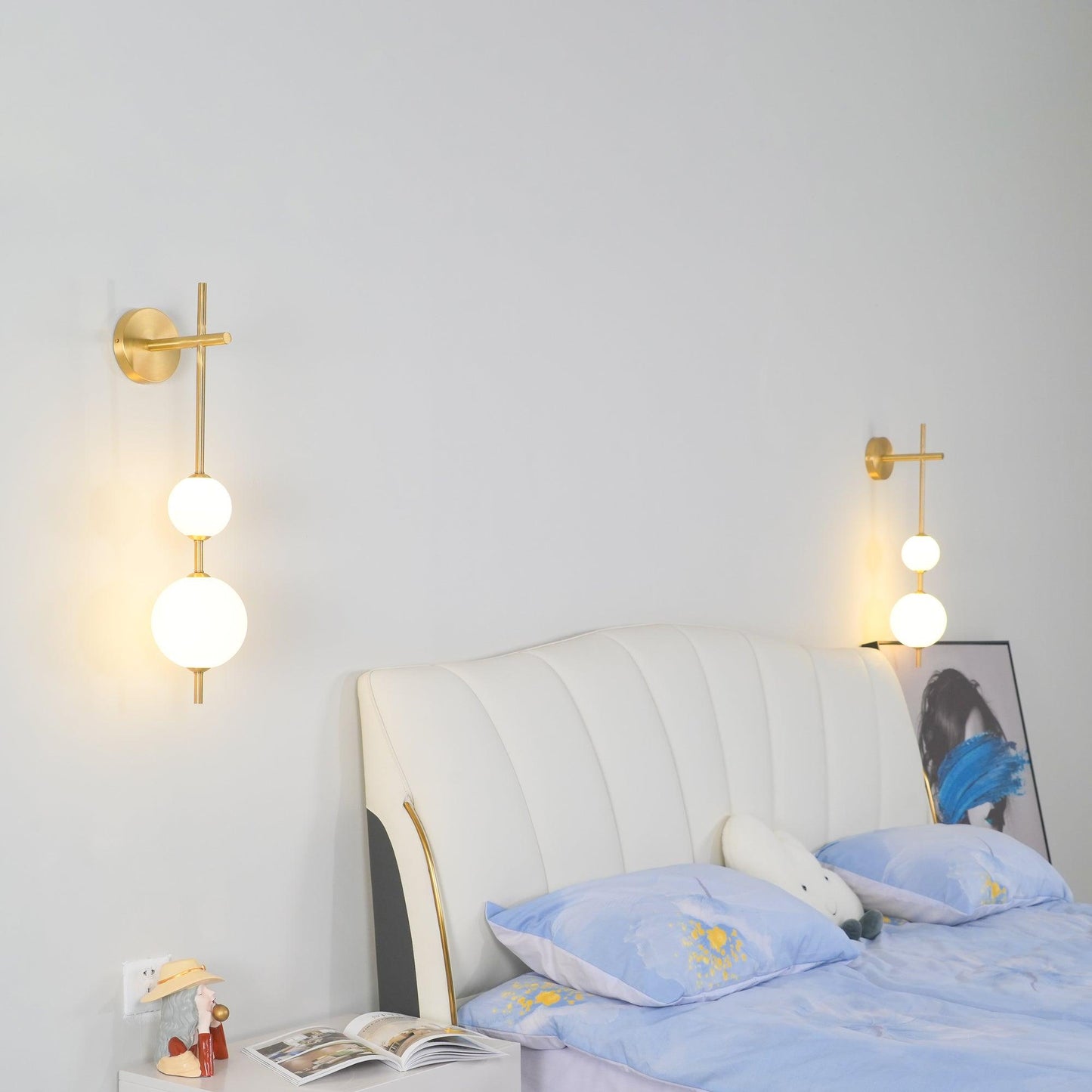 Modern Wall Lamp | Vertical Glass Globe Sconce for Bedroom