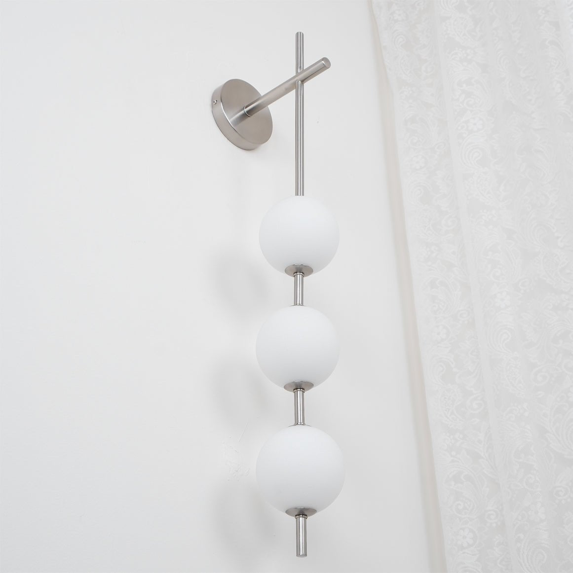 Modern Wall Lamp | Vertical Glass Globe Sconce for Bedroom