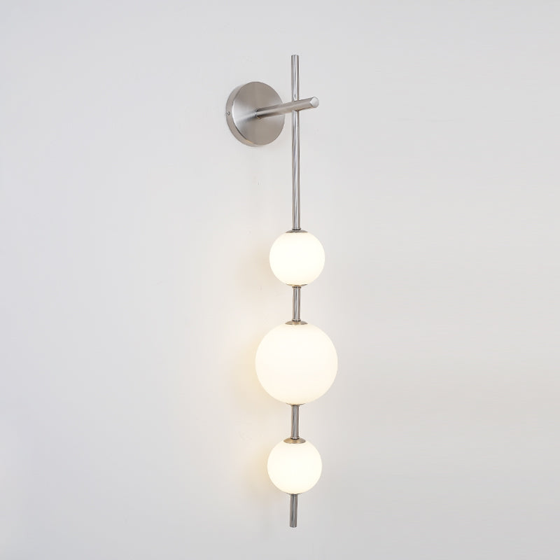 Modern Wall Lamp | Vertical Glass Globe Sconce for Bedroom