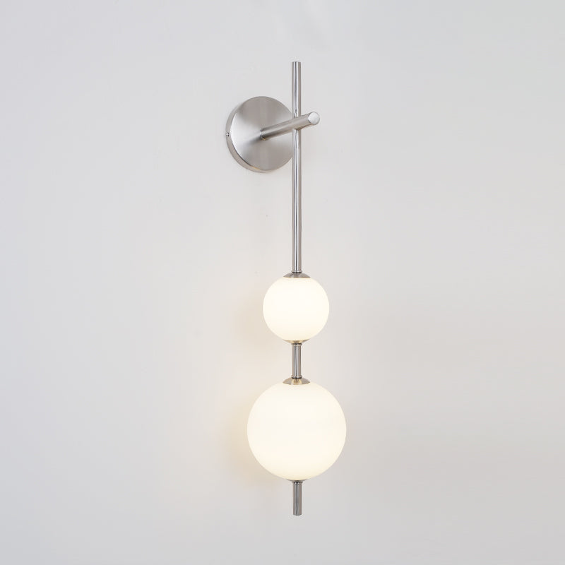 Modern Wall Lamp | Vertical Glass Globe Sconce for Bedroom