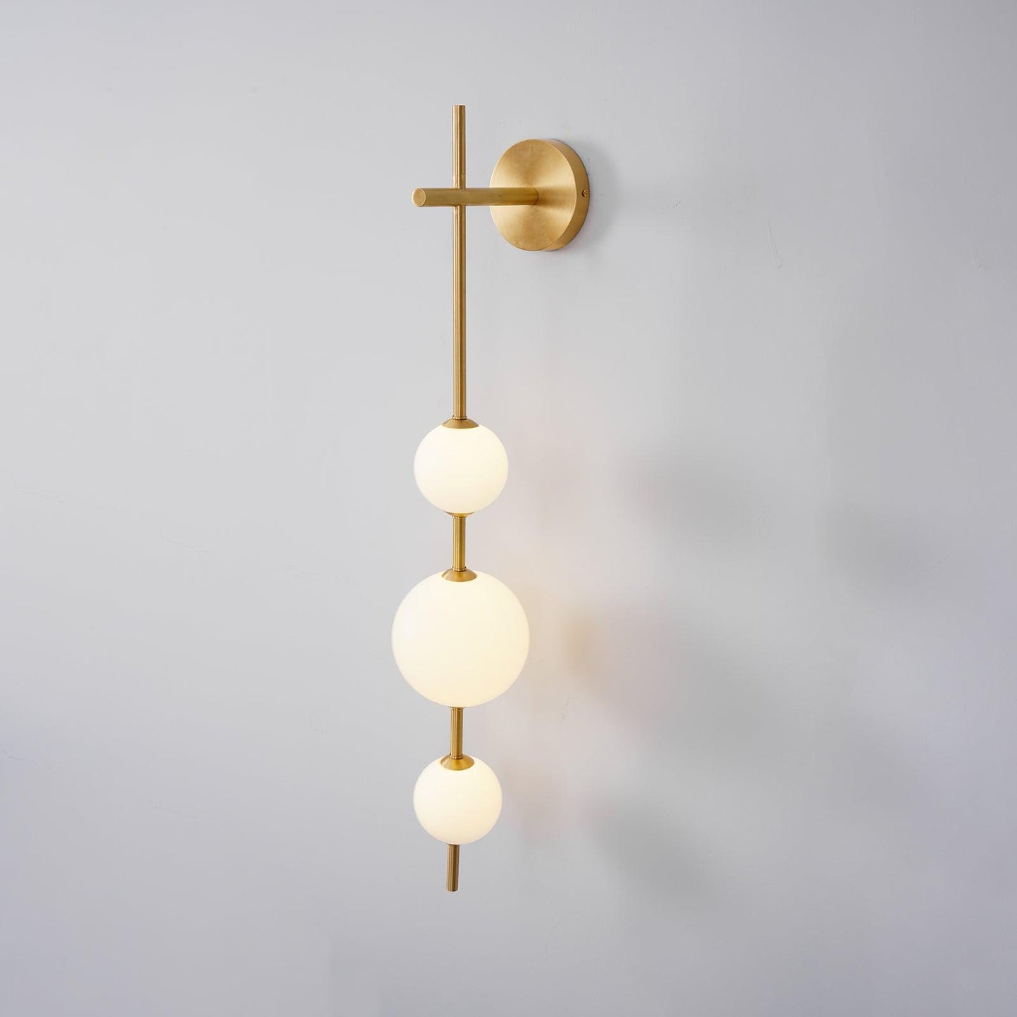 Modern Wall Lamp | Vertical Glass Globe Sconce for Bedroom