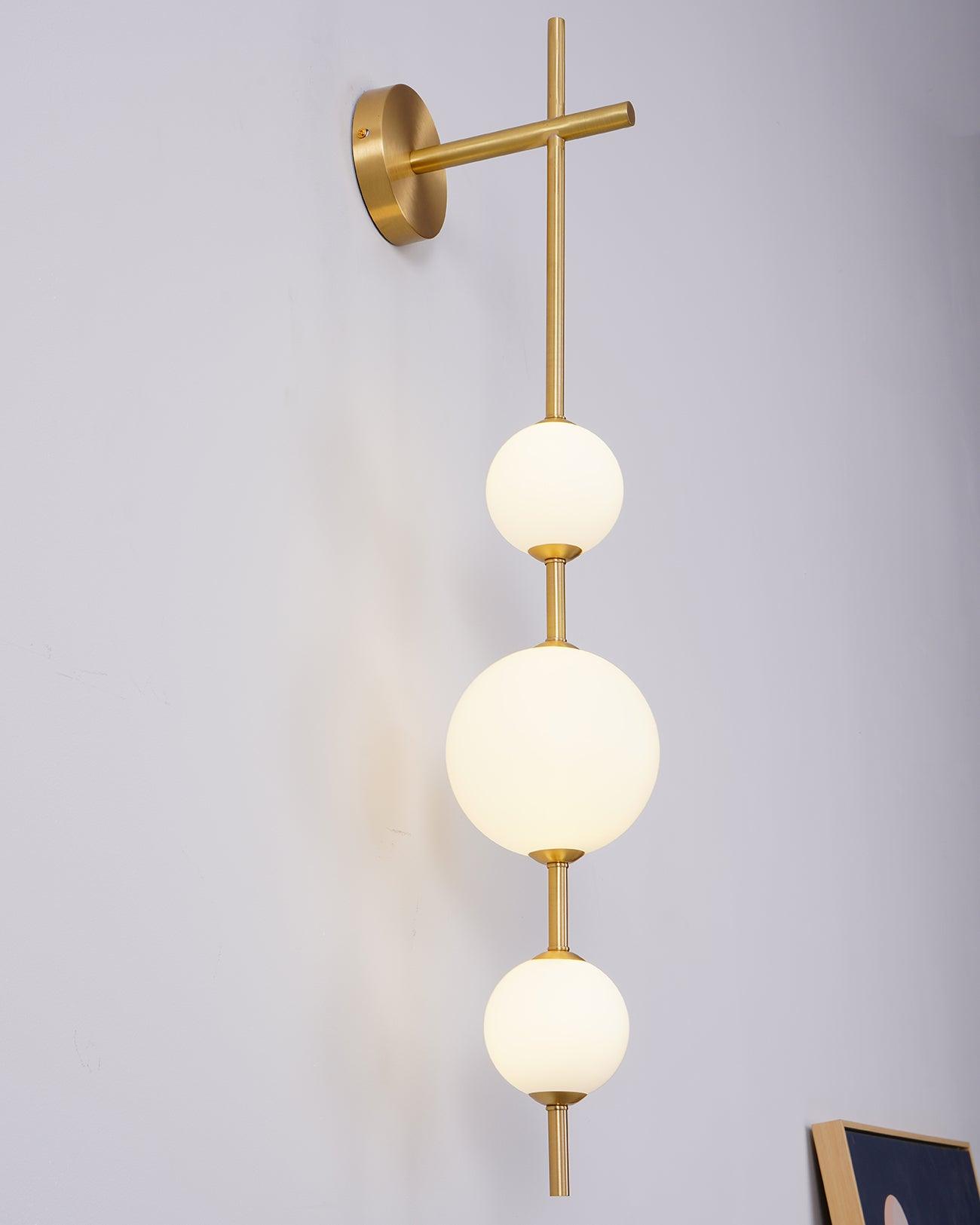 Modern Wall Lamp | Vertical Glass Globe Sconce for Bedroom