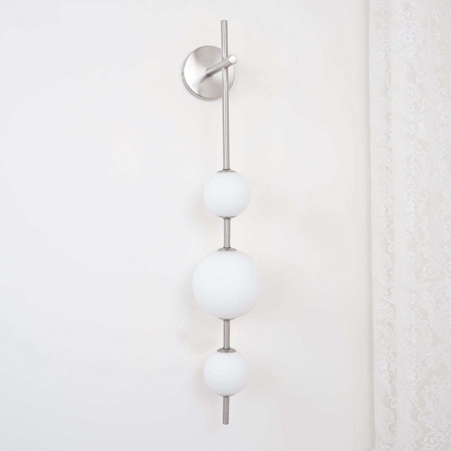 Modern Wall Lamp | Vertical Glass Globe Sconce for Bedroom