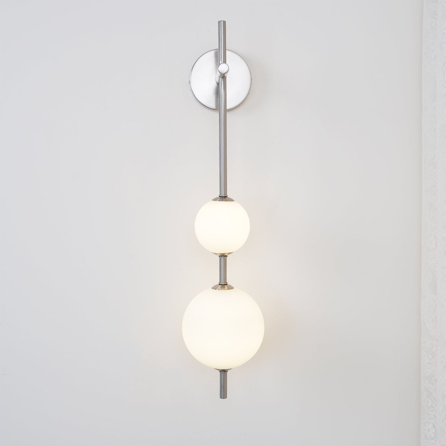 Modern Wall Lamp | Vertical Glass Globe Sconce for Bedroom