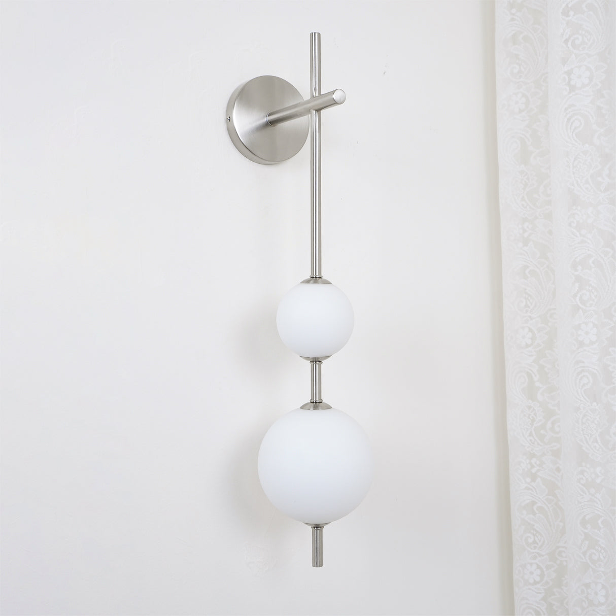 Modern Wall Lamp | Vertical Glass Globe Sconce for Bedroom