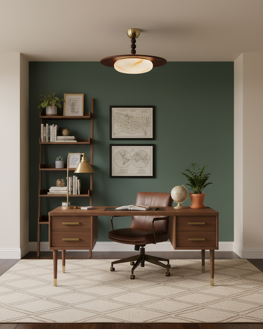 Modern Wood and Alabaster Ceiling Light | Elegant LED Lamp for Dining or Living Room