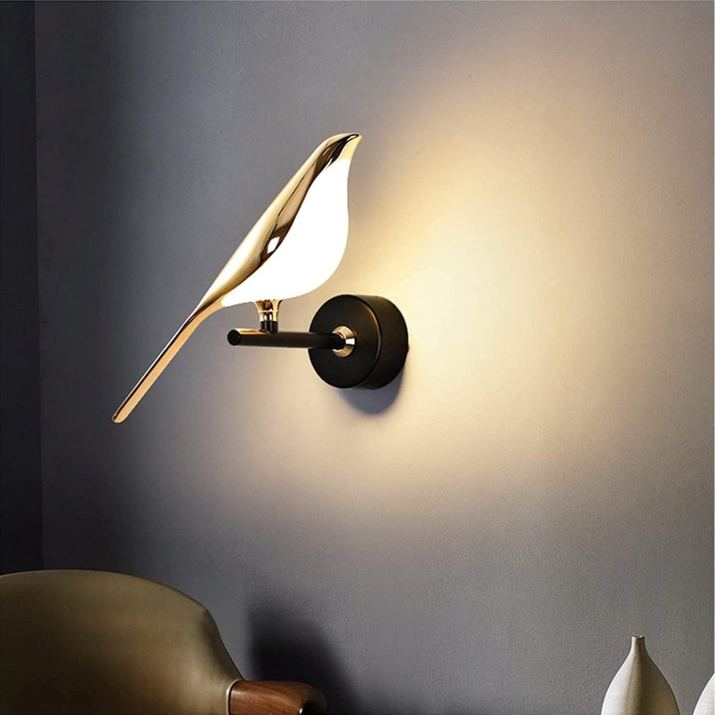 Modern Bird Wall Lamp with LED Light | Decorative Indoor Sconce