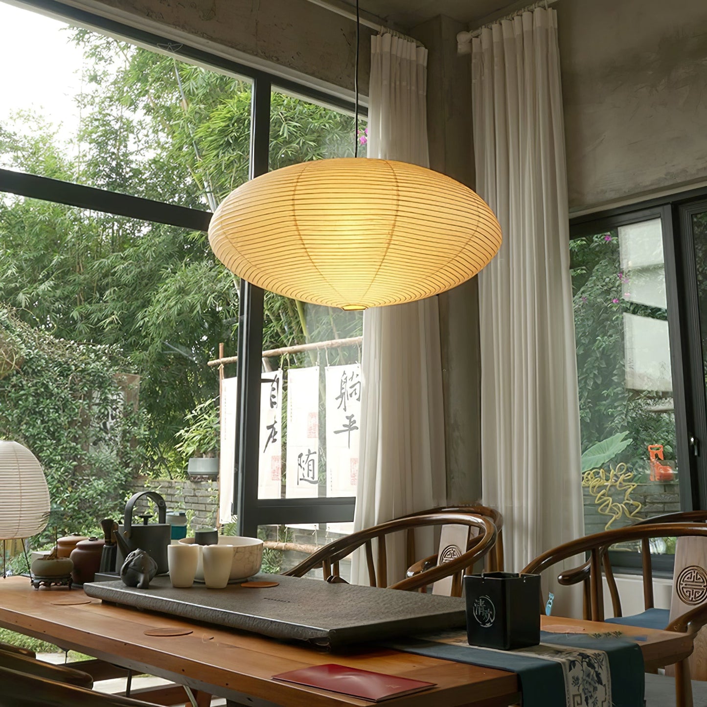 Japanese Paper Pendant Ceiling Lamp | Modern Hanging Light for Bedroom and Living