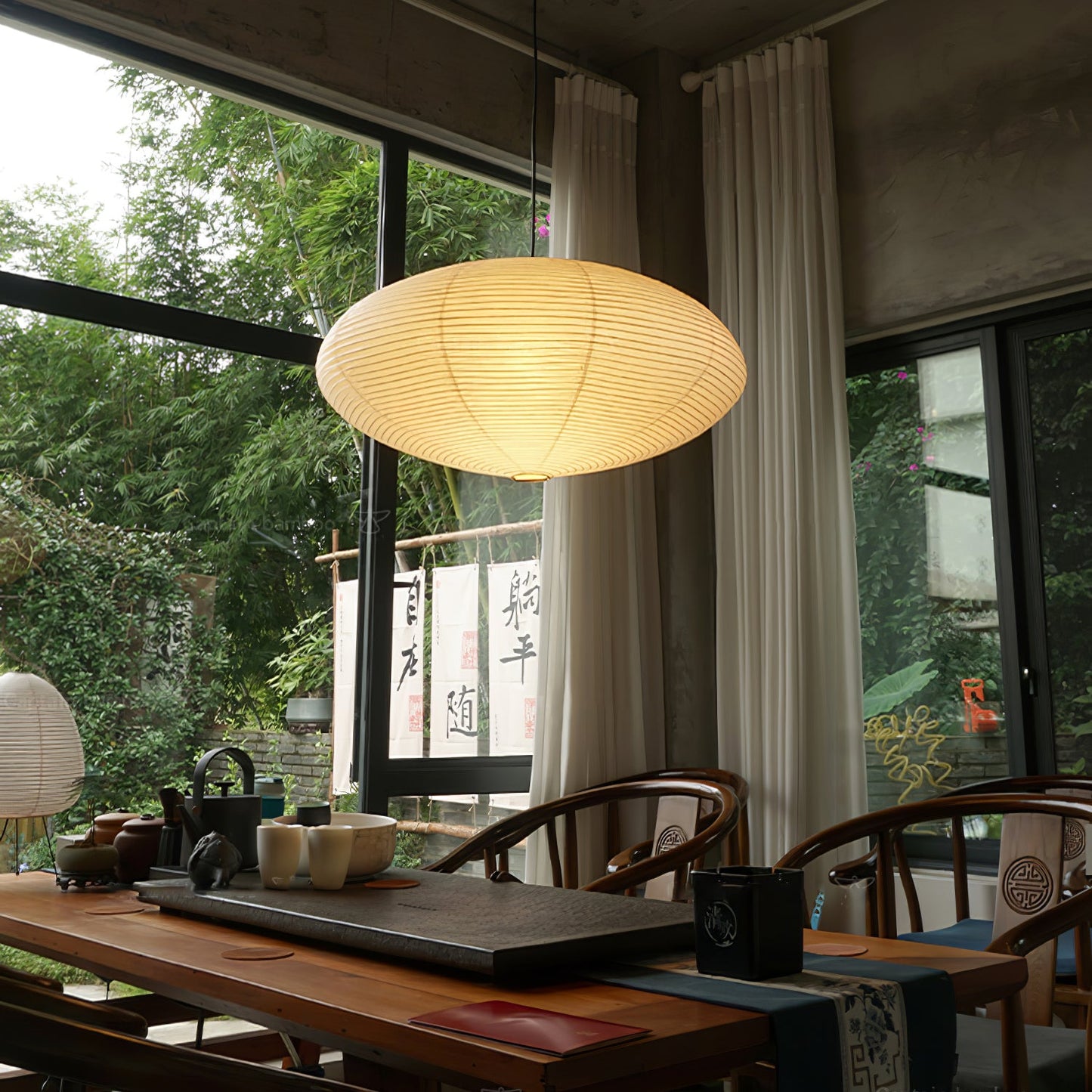 Japanese Paper Pendant Ceiling Lamp | Modern Hanging Light for Bedroom and Living