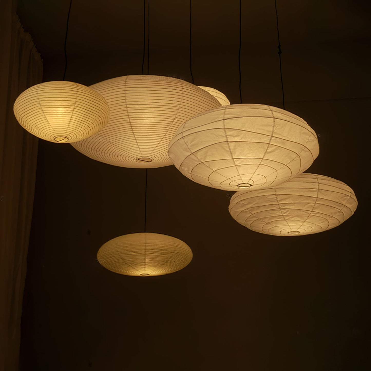 Japanese Paper Pendant Ceiling Lamp | Modern Hanging Light for Bedroom and Living