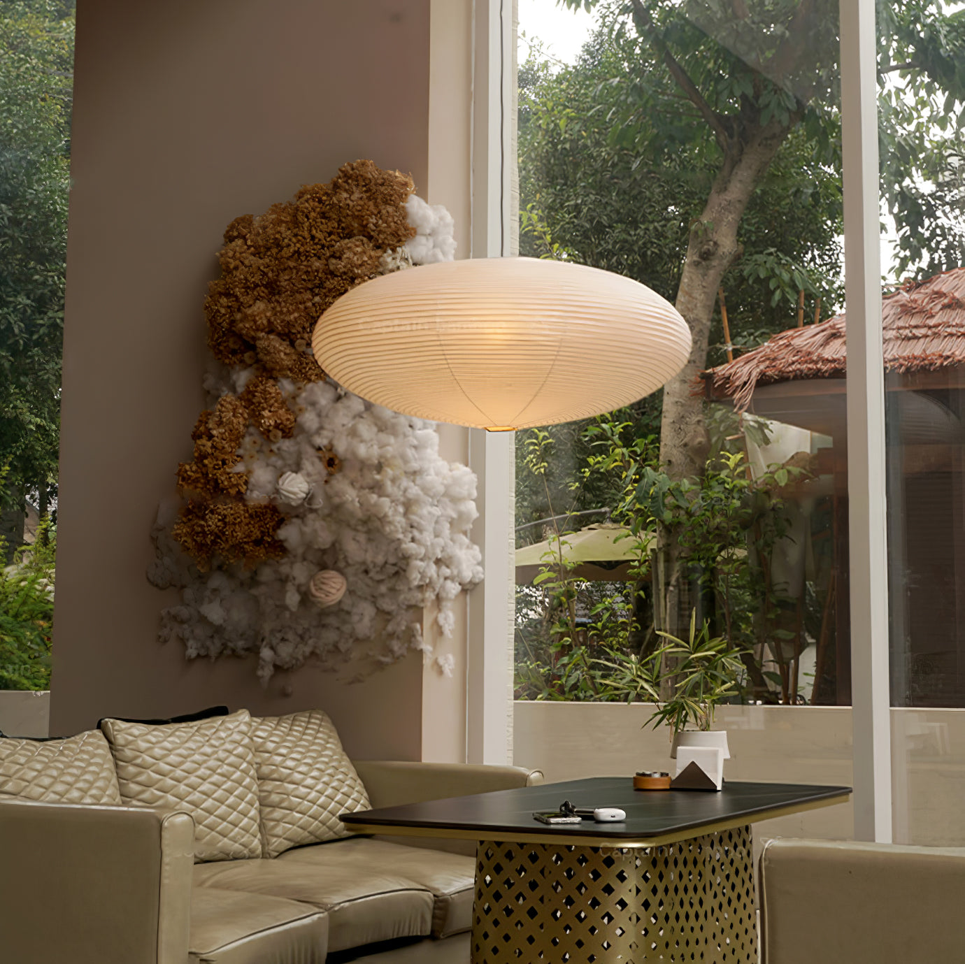 Japanese Paper Pendant Ceiling Lamp | Modern Hanging Light for Bedroom and Living