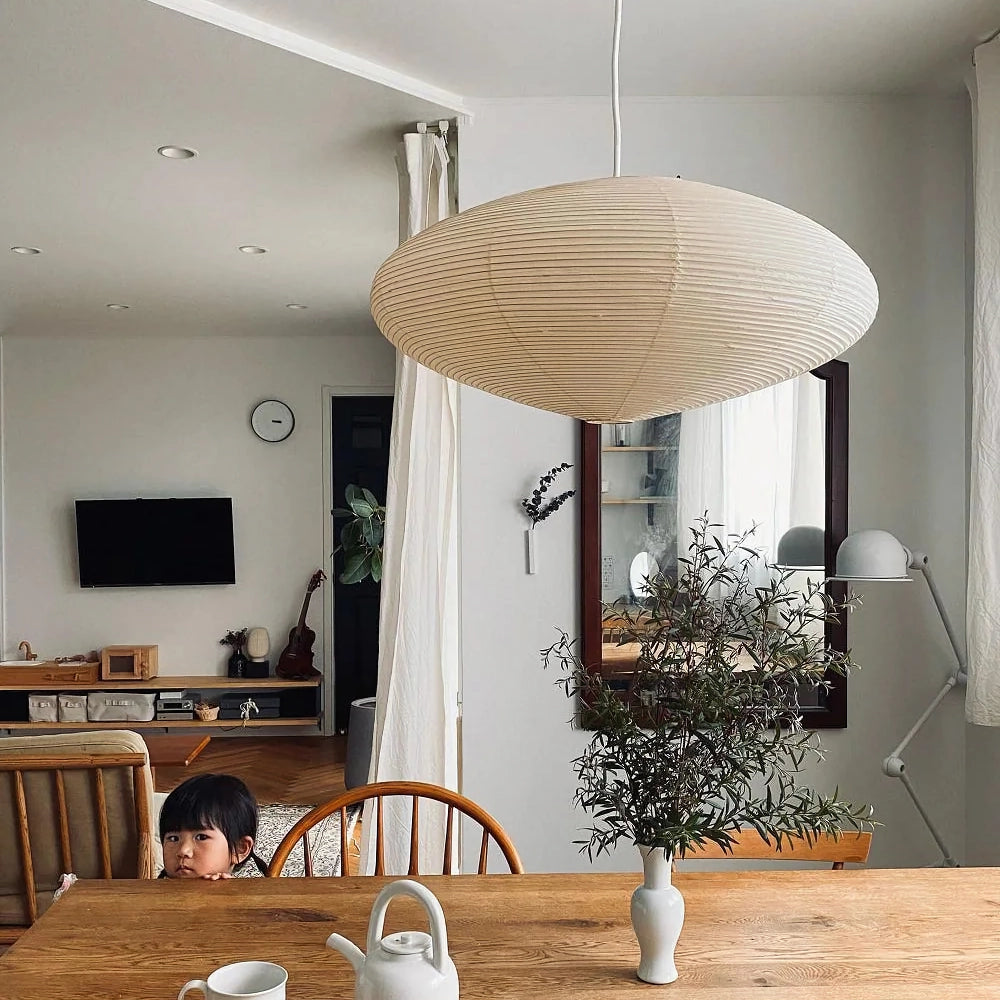 Japanese Paper Pendant Ceiling Lamp | Modern Hanging Light for Bedroom and Living