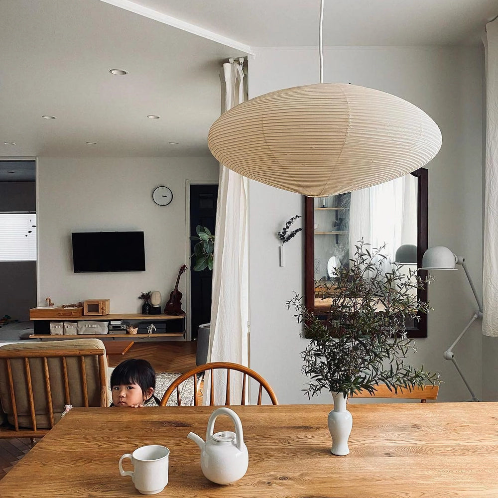 Japanese Paper Pendant Ceiling Lamp | Modern Hanging Light for Bedroom and Living