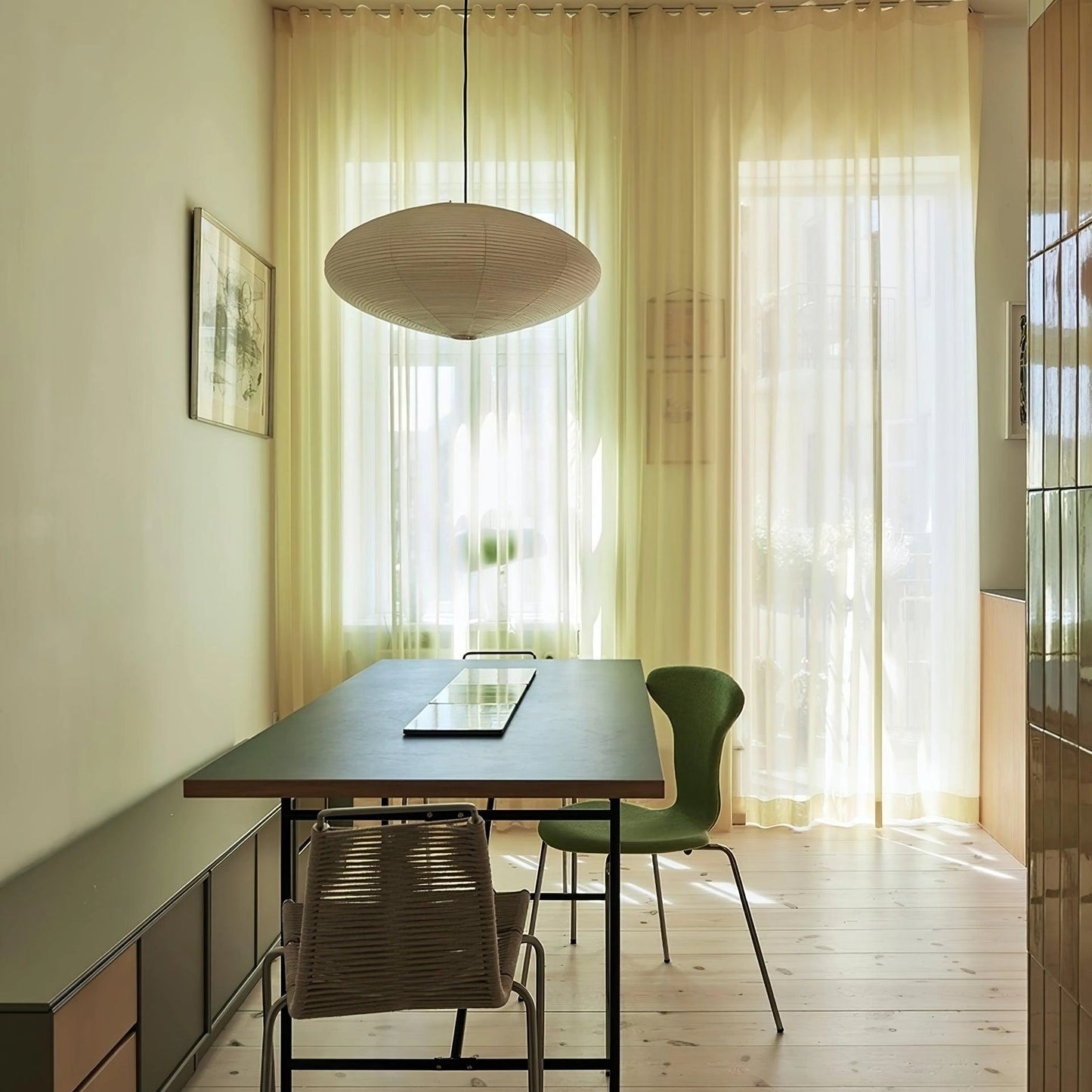 Japanese Paper Pendant Ceiling Lamp | Modern Hanging Light for Bedroom and Living