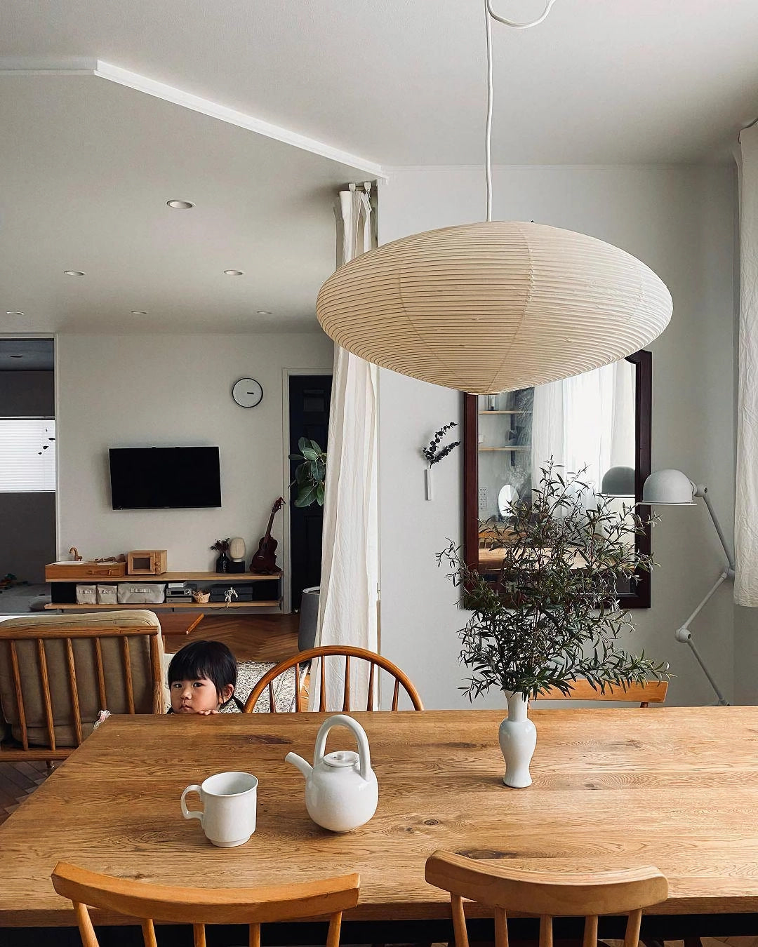 Japanese Paper Pendant Ceiling Lamp | Modern Hanging Light for Bedroom and Living