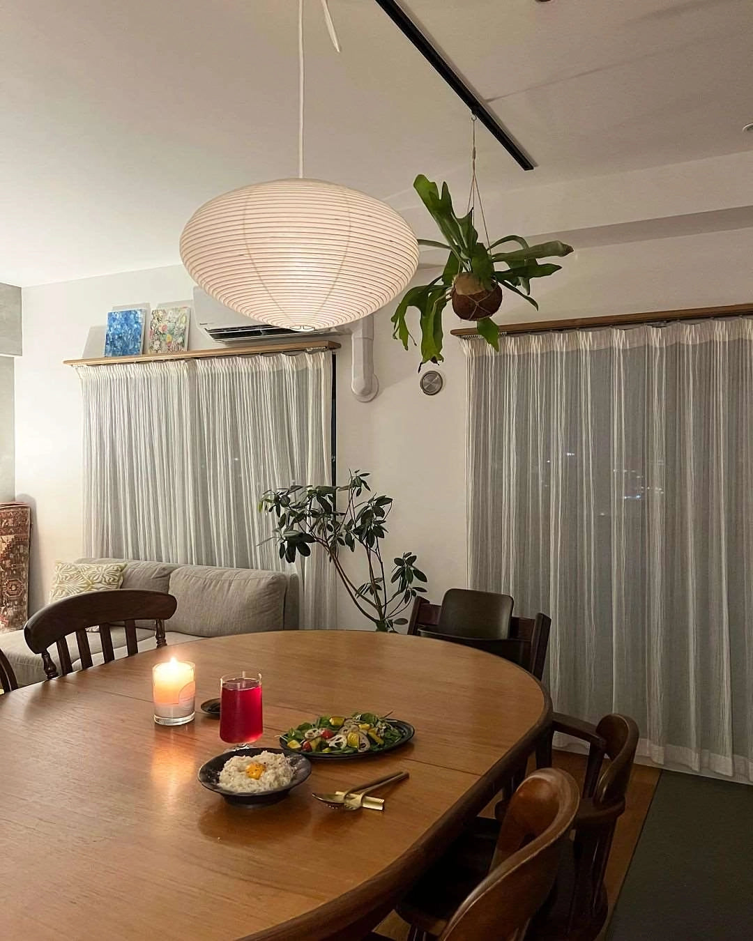 Japanese Paper Pendant Ceiling Lamp | Modern Hanging Light for Bedroom and Living