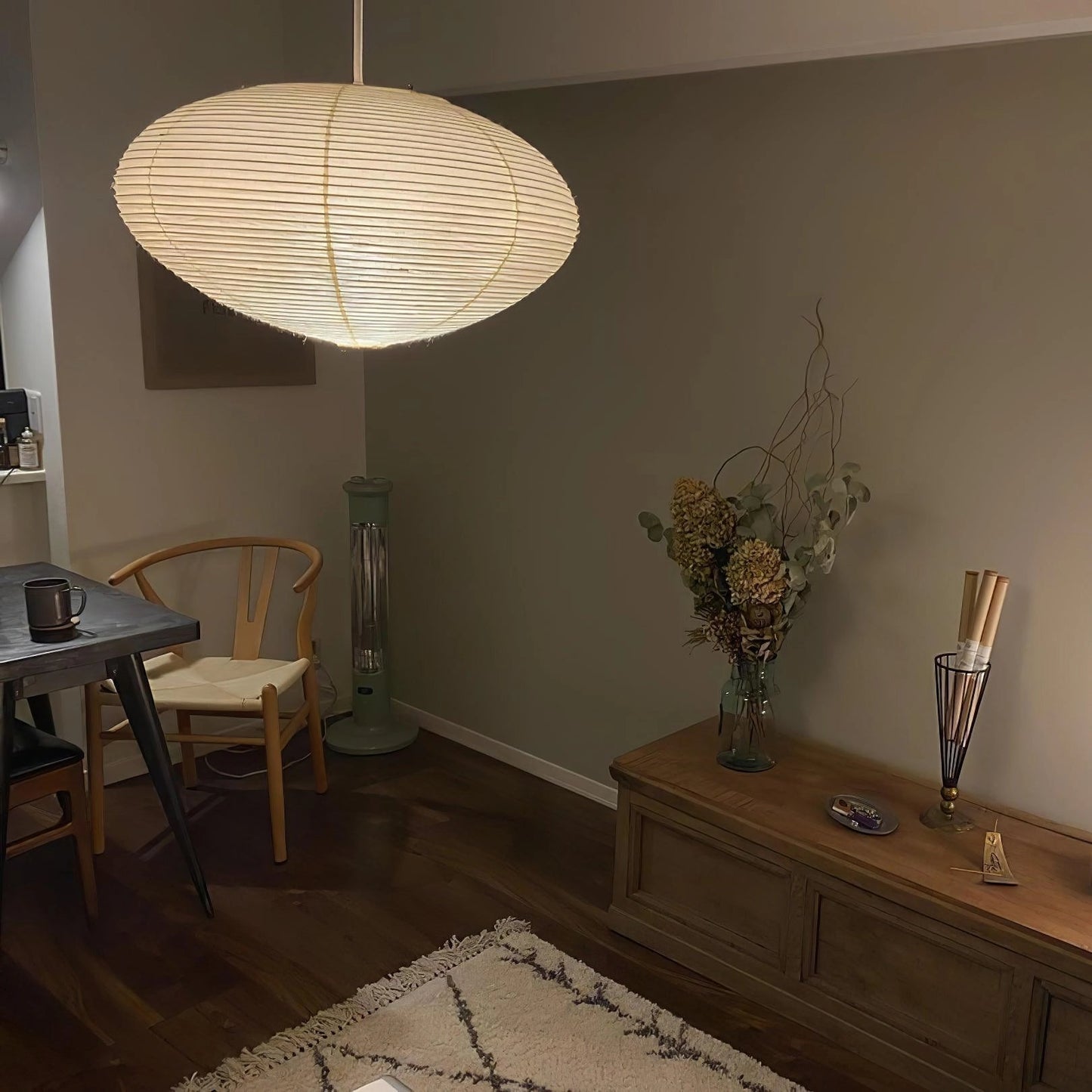 Japanese Paper Pendant Ceiling Lamp | Modern Hanging Light for Bedroom and Living
