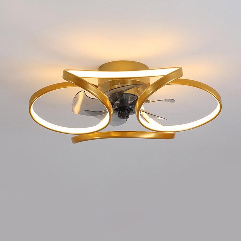 Modern Flush Mount Ceiling Fan with LED Light | Stylish Bedroom Ceiling Lamp