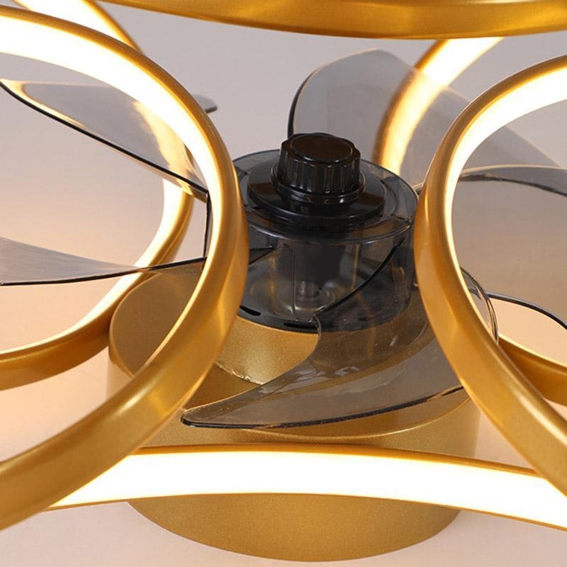 Modern Flush Mount Ceiling Fan with LED Light | Stylish Bedroom Ceiling Lamp
