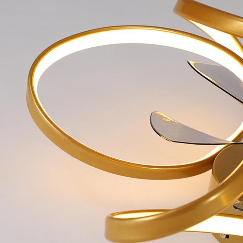 Modern Flush Mount Ceiling Fan with LED Light | Stylish Bedroom Ceiling Lamp