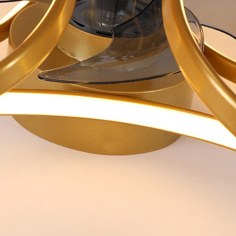 Modern Flush Mount Ceiling Fan with LED Light | Stylish Bedroom Ceiling Lamp