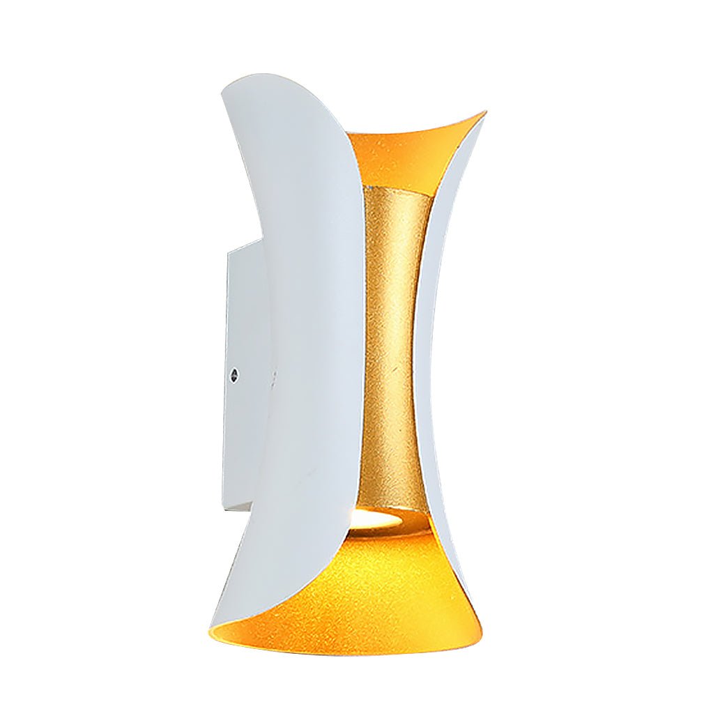 Outdoor LED Wall Sconce in Modern Curved Design | Waterproof Up and Down Wall Light