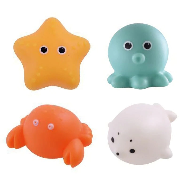 LED Light Up Bath Toys Set for Kids | Floating Water Toys with Night Light