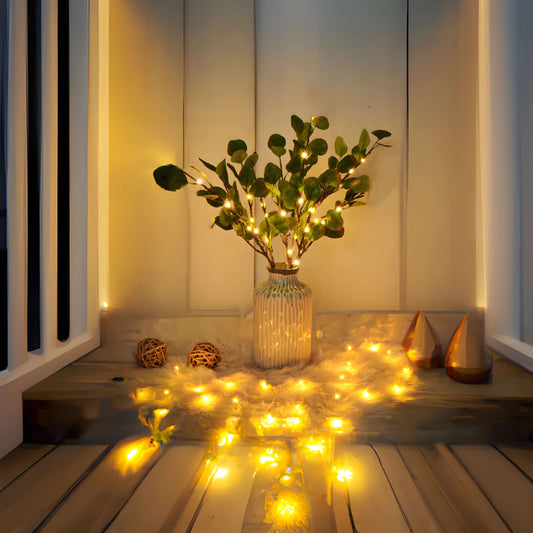 LED Olive Branch Decorative Table Lamp | Warm Fairy Lights for Home Décor