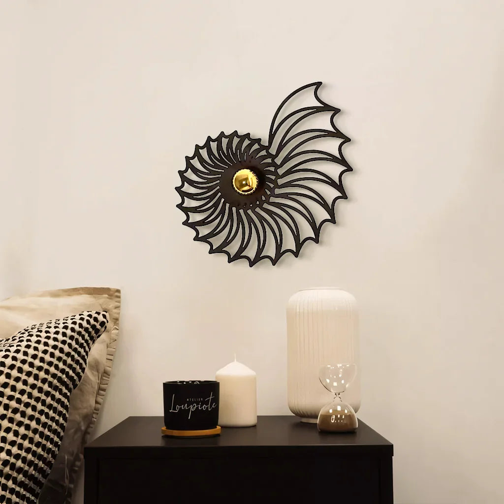 Decorative Nautilus Design LED Wall Lamp | Modern Shell Shaped Sconce for Bedroom