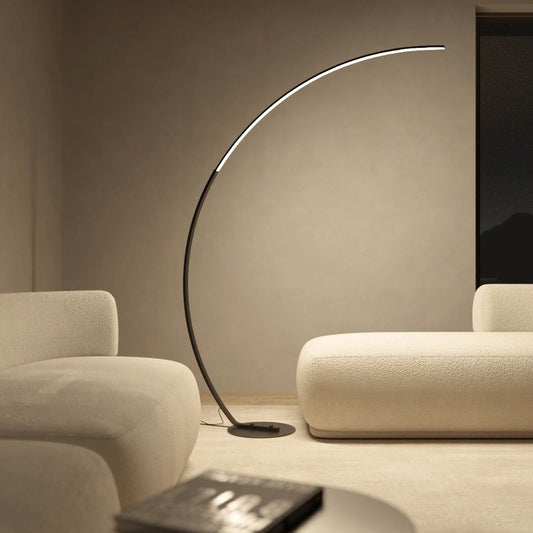 Modern Arc LED Floor Lamp in Minimalist Style | Adjustable Standing Light for Living Room