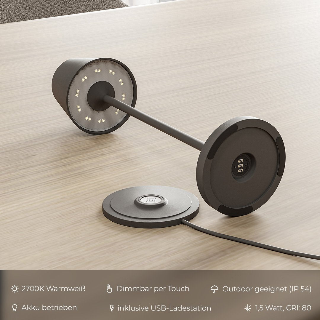 Rechargeable LED Table Lamp with Touch Dimmer | Modern Bedside and Dining Light