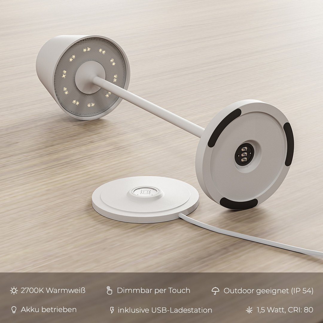 Rechargeable LED Table Lamp with Touch Dimmer | Modern Bedside and Dining Light