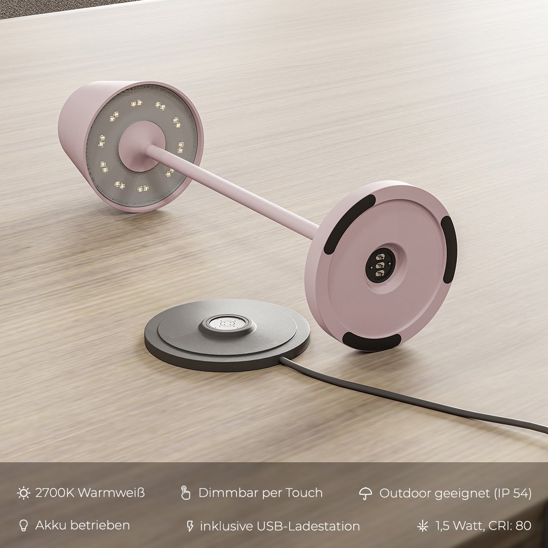 Rechargeable LED Table Lamp with Touch Dimmer | Modern Bedside and Dining Light
