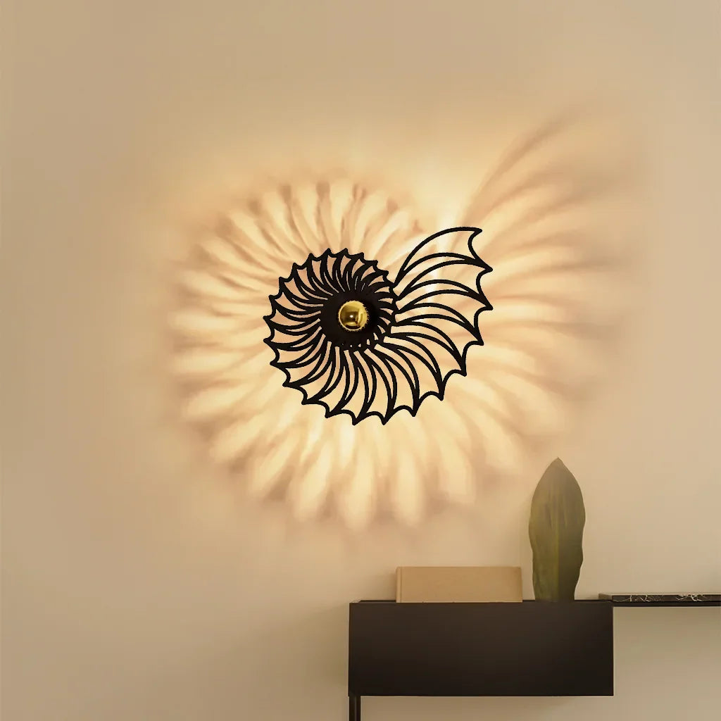 Decorative Nautilus Design LED Wall Lamp | Modern Shell Shaped Sconce for Bedroom