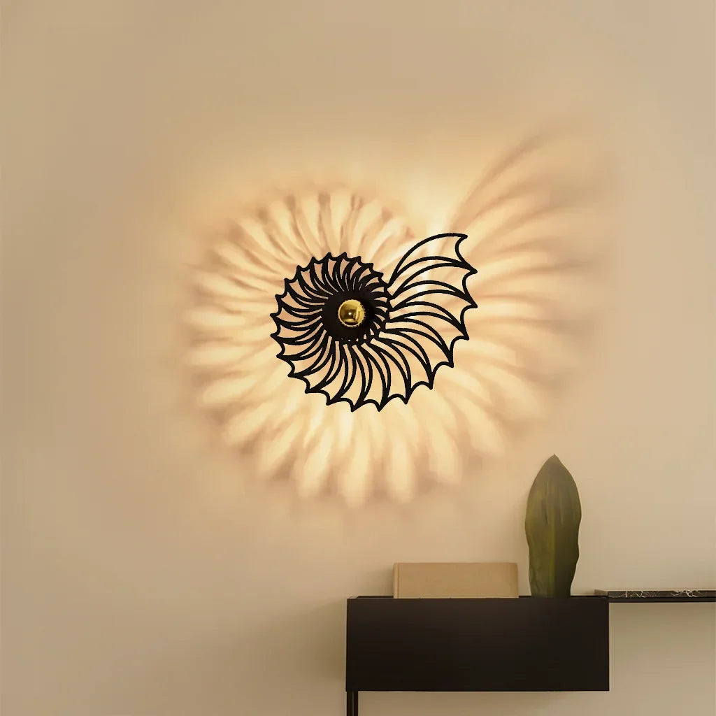 Decorative Nautilus Design LED Wall Lamp | Modern Shell Shaped Sconce for Bedroom