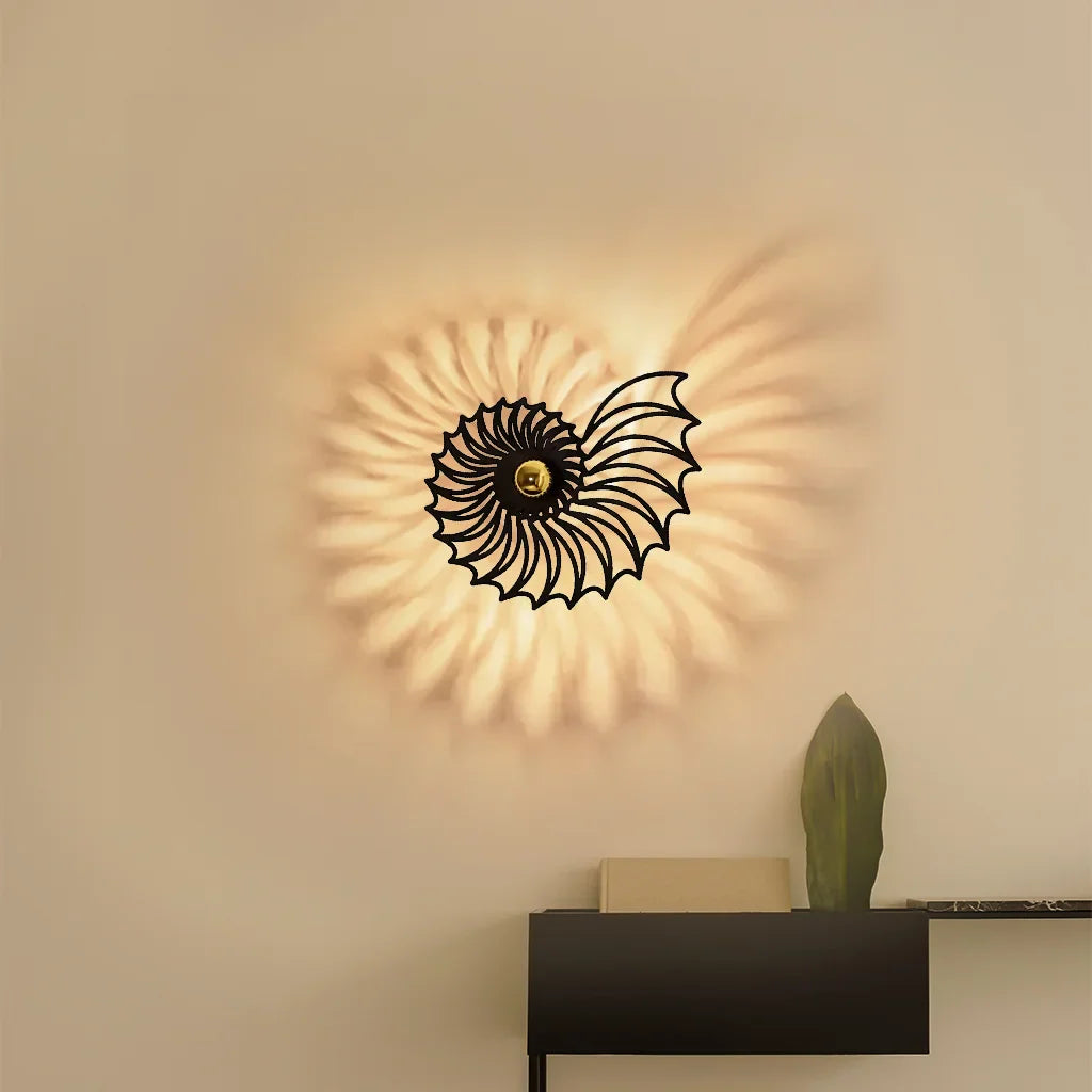 Decorative Nautilus Design LED Wall Lamp | Modern Shell Shaped Sconce for Bedroom