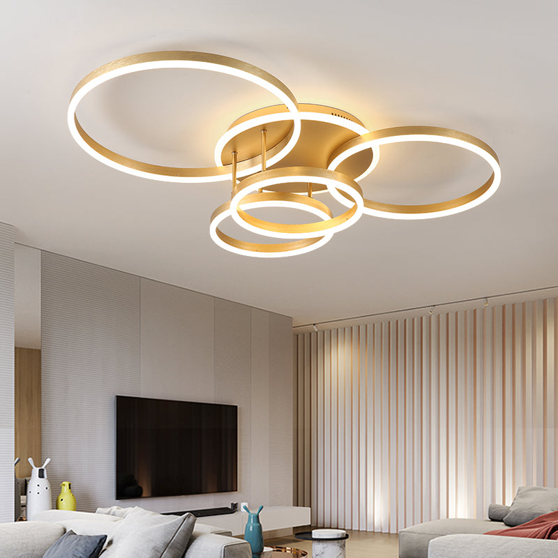 Modern Circular LED Flush Mount Ceiling Light | Luxury Low Profile Chandelier Lamp