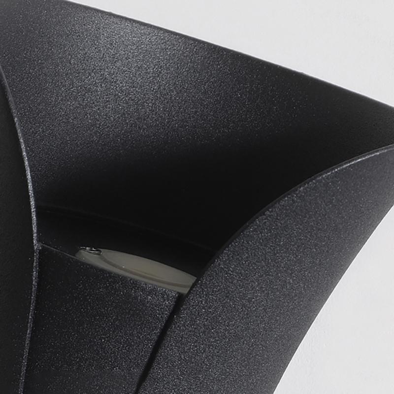 Outdoor LED Wall Sconce in Modern Curved Design | Waterproof Up and Down Wall Light