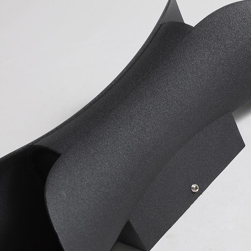 Outdoor LED Wall Sconce in Modern Curved Design | Waterproof Up and Down Wall Light