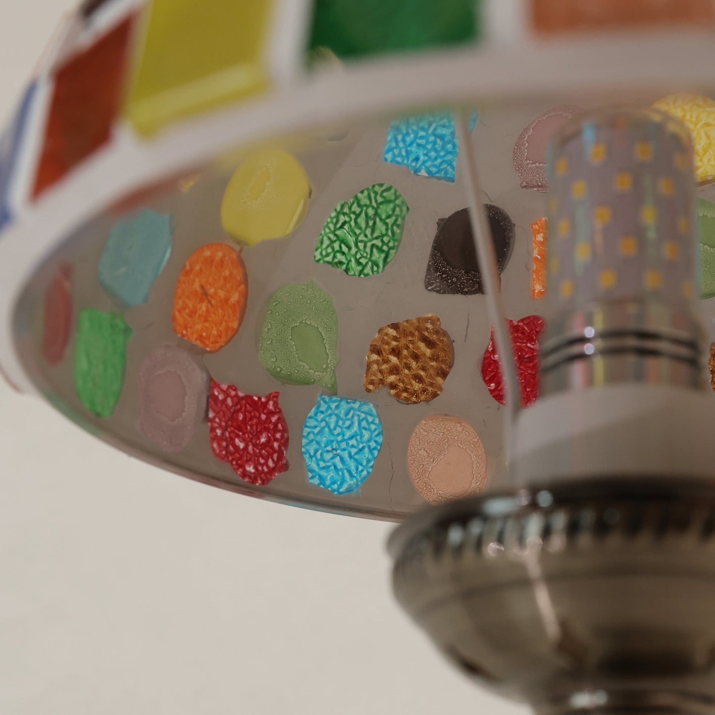 Tiffany Style Mosaic Table Lamp | Colourful Stained Glass Bedside Light