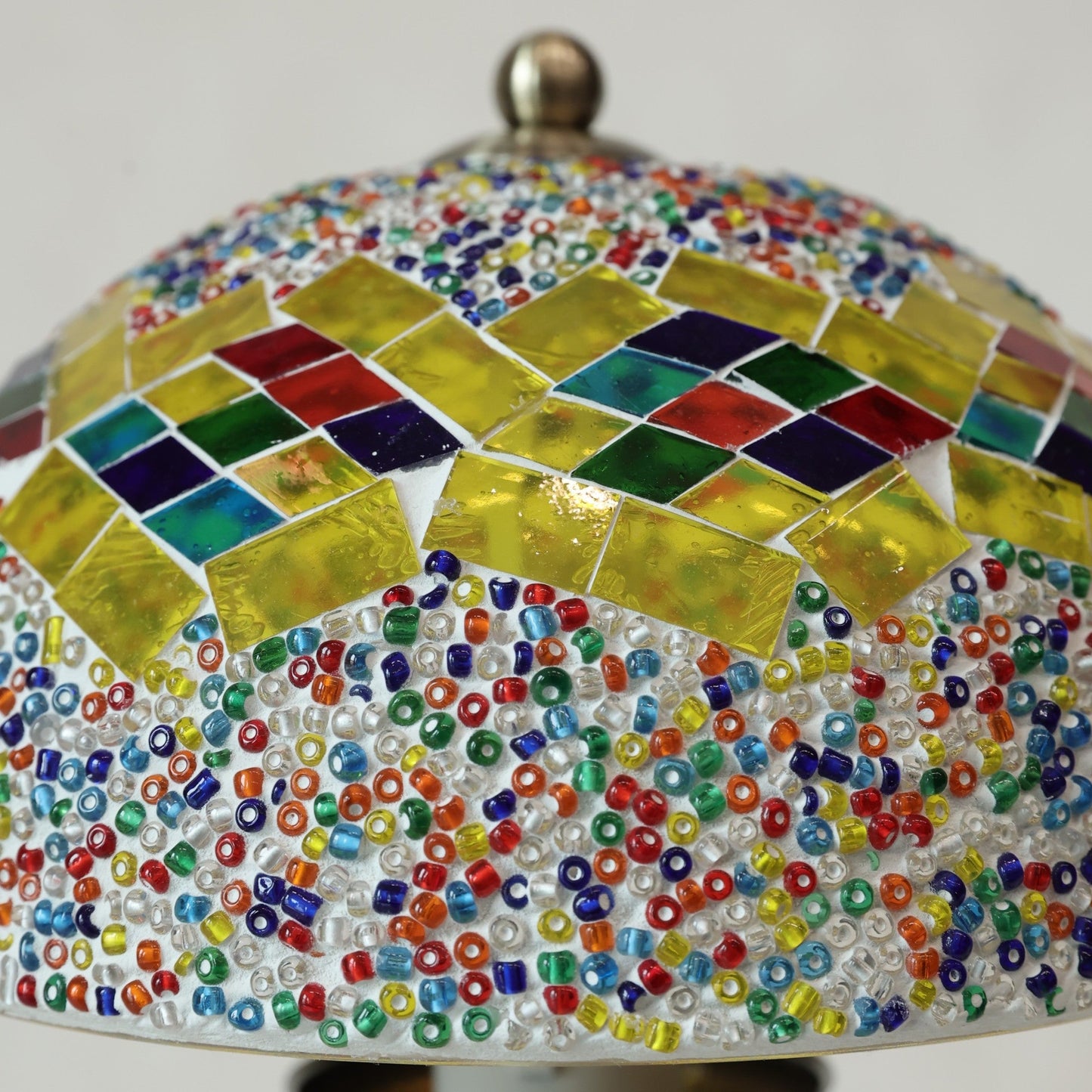 Tiffany Style Floral Mosaic Table Lamp | Colourful Stained Glass Bedside Light