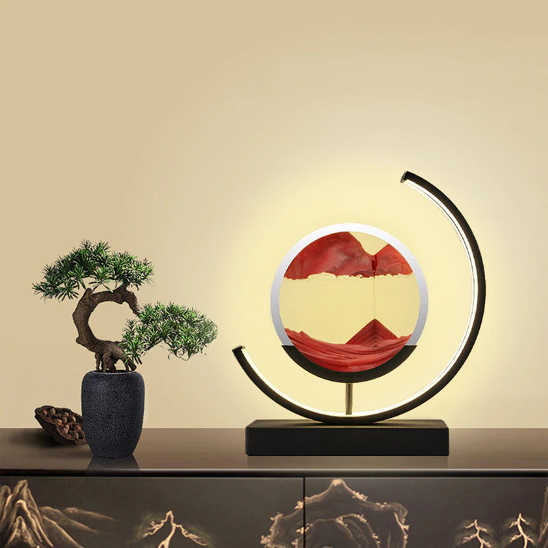 3D Quicksand LED Table Lamp with Rotating Sand Art | Modern Desk and Bedside Light