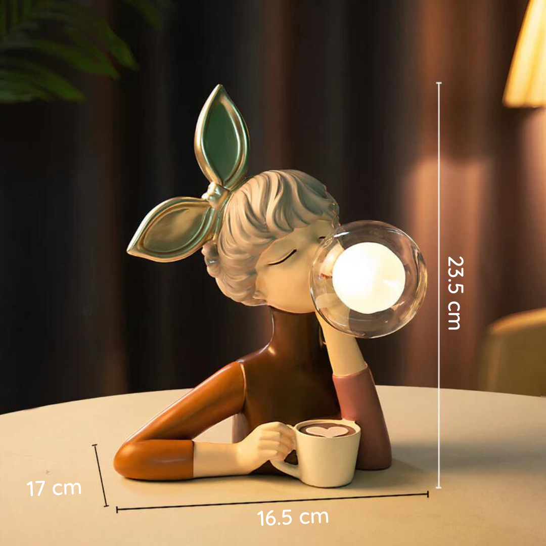 Handcrafted Artistic Figurine LED Table Lamp | Decorative Bedside and Desk Light