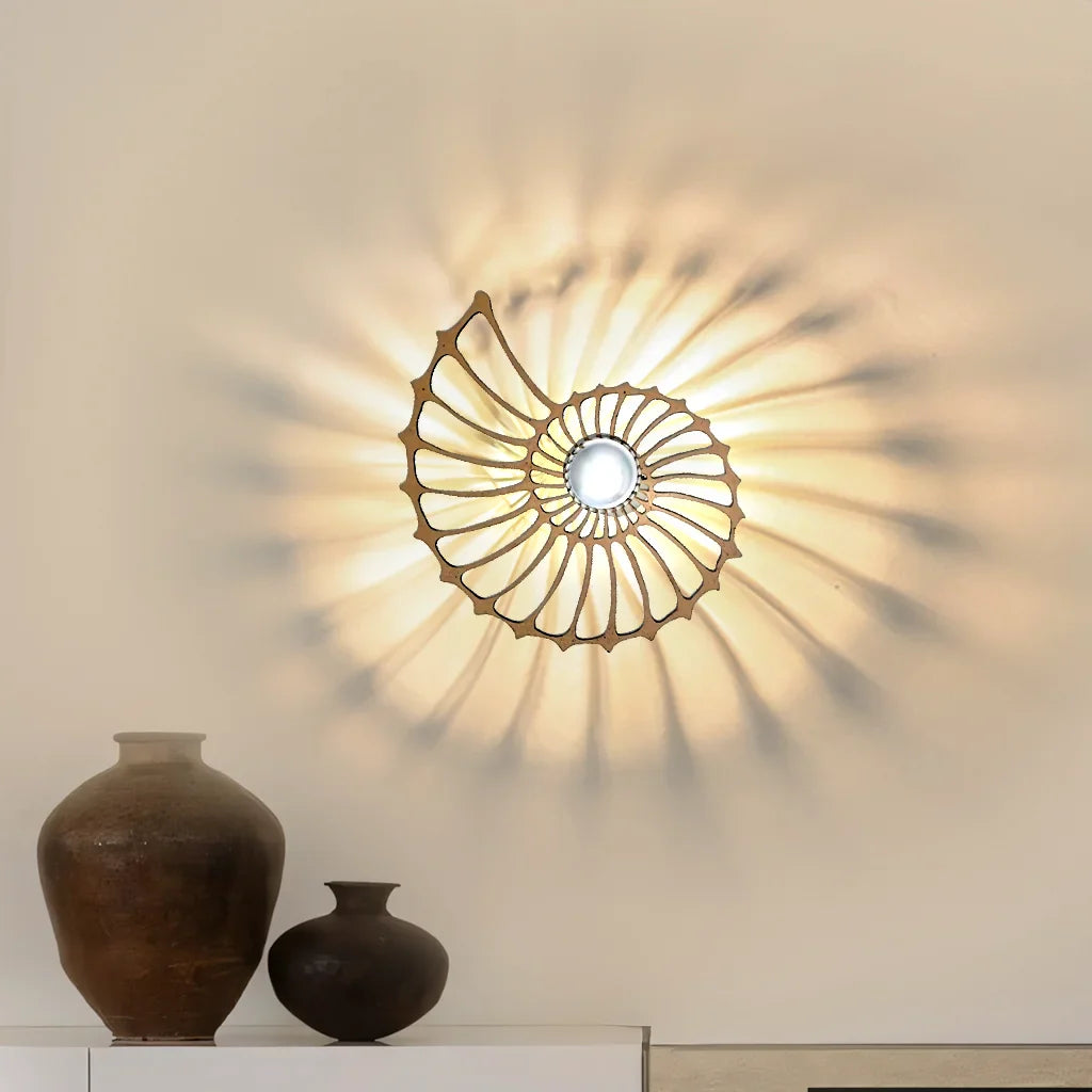 Decorative Nautilus Design LED Wall Lamp | Modern Shell Shaped Sconce for Bedroom