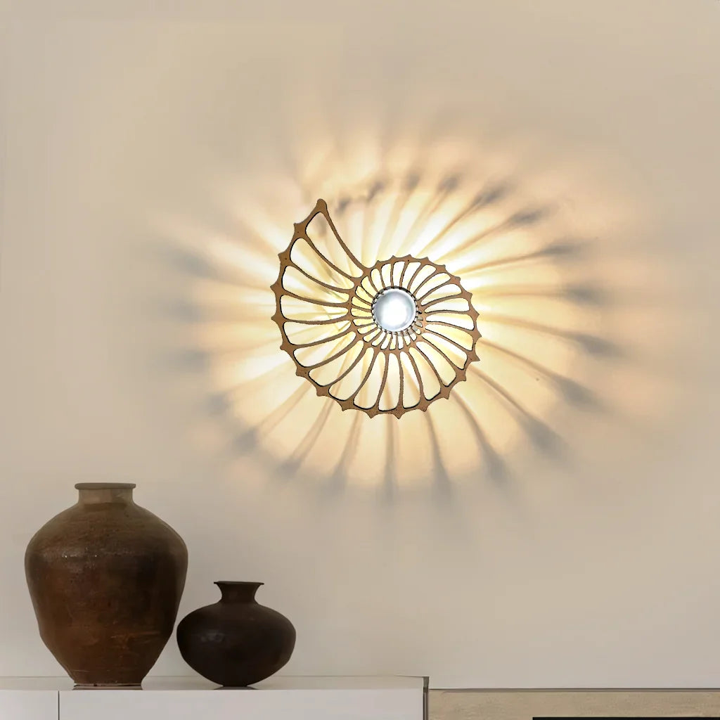 Decorative Nautilus Design LED Wall Lamp | Modern Shell Shaped Sconce for Bedroom