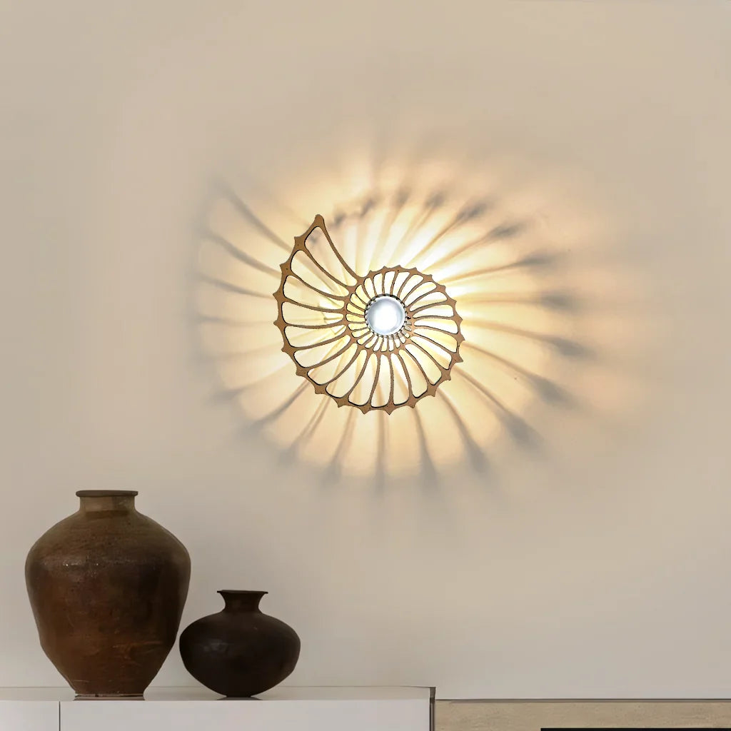 Decorative Nautilus Design LED Wall Lamp | Modern Shell Shaped Sconce for Bedroom