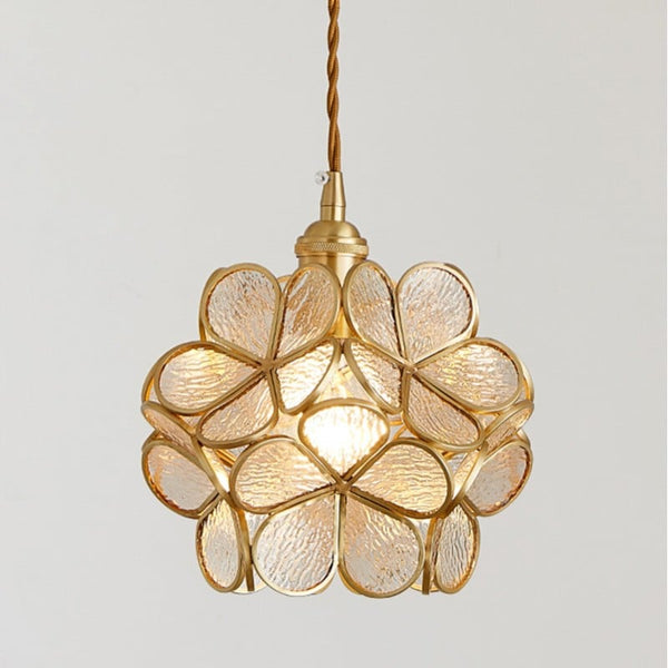 Vintage Flower Glass Pendant Ceiling Light | Elegant Hanging Lamp for Dining Room
