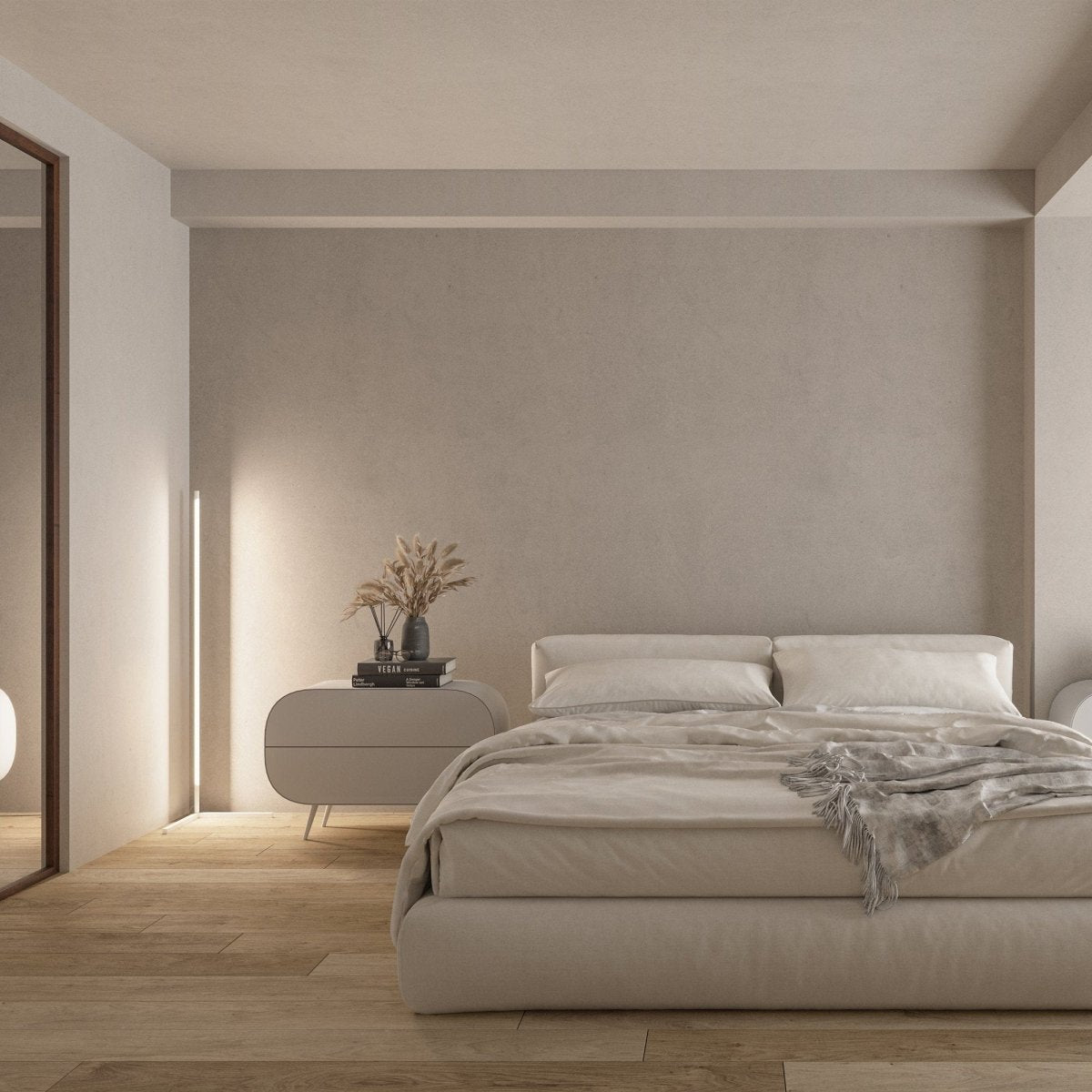 Minimalist LED Corner Floor Lamp with Remote Control | Modern Standing Light